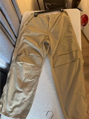 Mango Khaki Utility Trousers with Cargo Panels